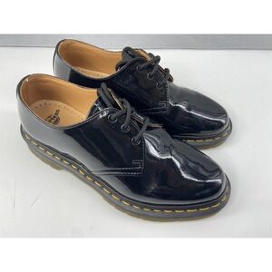 Dr Martens Shoes Womens 7 Black Patent Leather‎ Oxford AirWair 1461 Goth Preppy